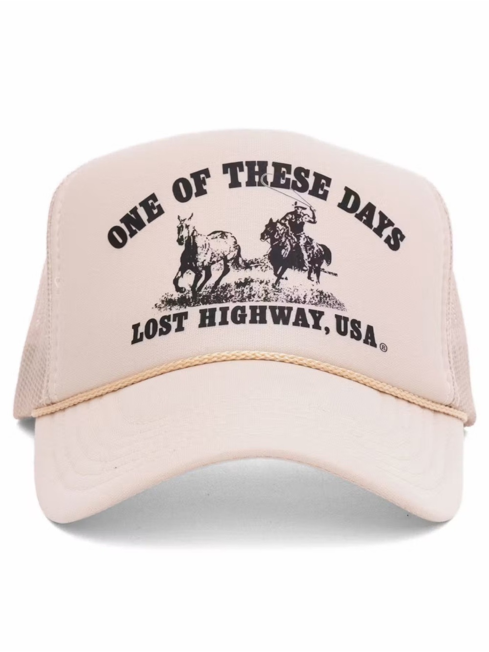 One of These Days Lost Highway Trucker Hat, Tan